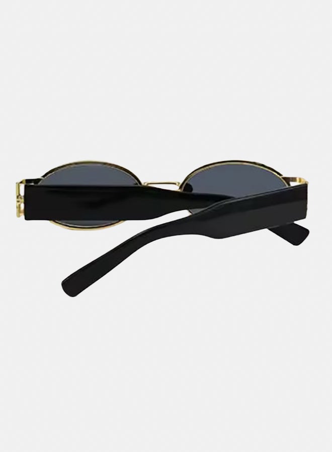 korico Altra Black X Gold Semi Rimless Oval Sunglasses - Image 3